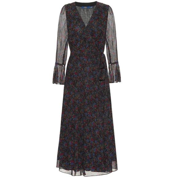 Polo Ralph Lauren Floral Georgette Wrap Dress Size 2 - Picture 1 of 7